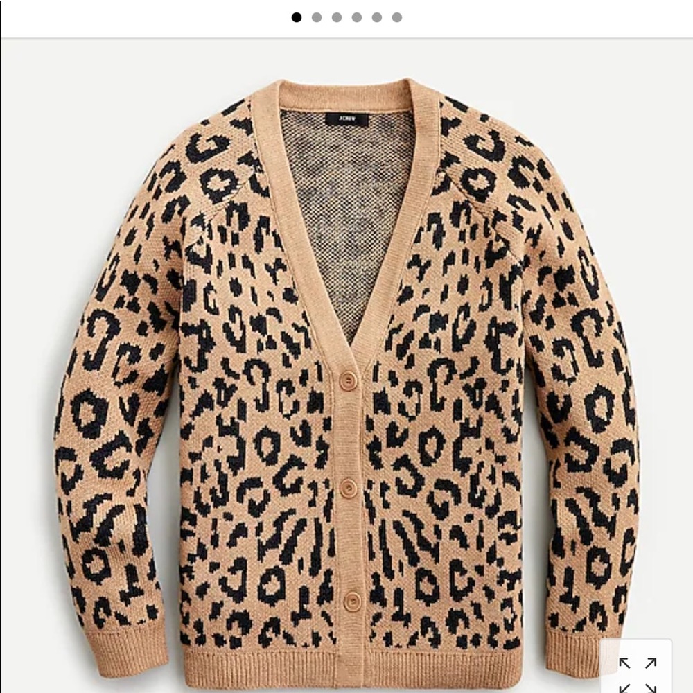 V neck leopard cardigan sweater JCrew